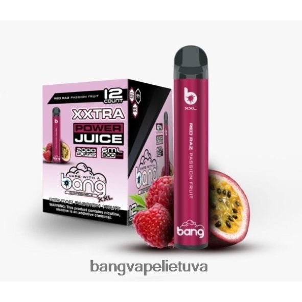 Bang Vape XXL 2000 išpūtimų - HF460N22 Bang Vape Vilnius raudonasis raz pasifloros vaisius