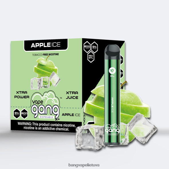 Vape Gang XL vienkartiniai garinukai 600 išpūtimų (10 vnt.) - HF460N67 Bang Disposable Vape Review obuolių ledų